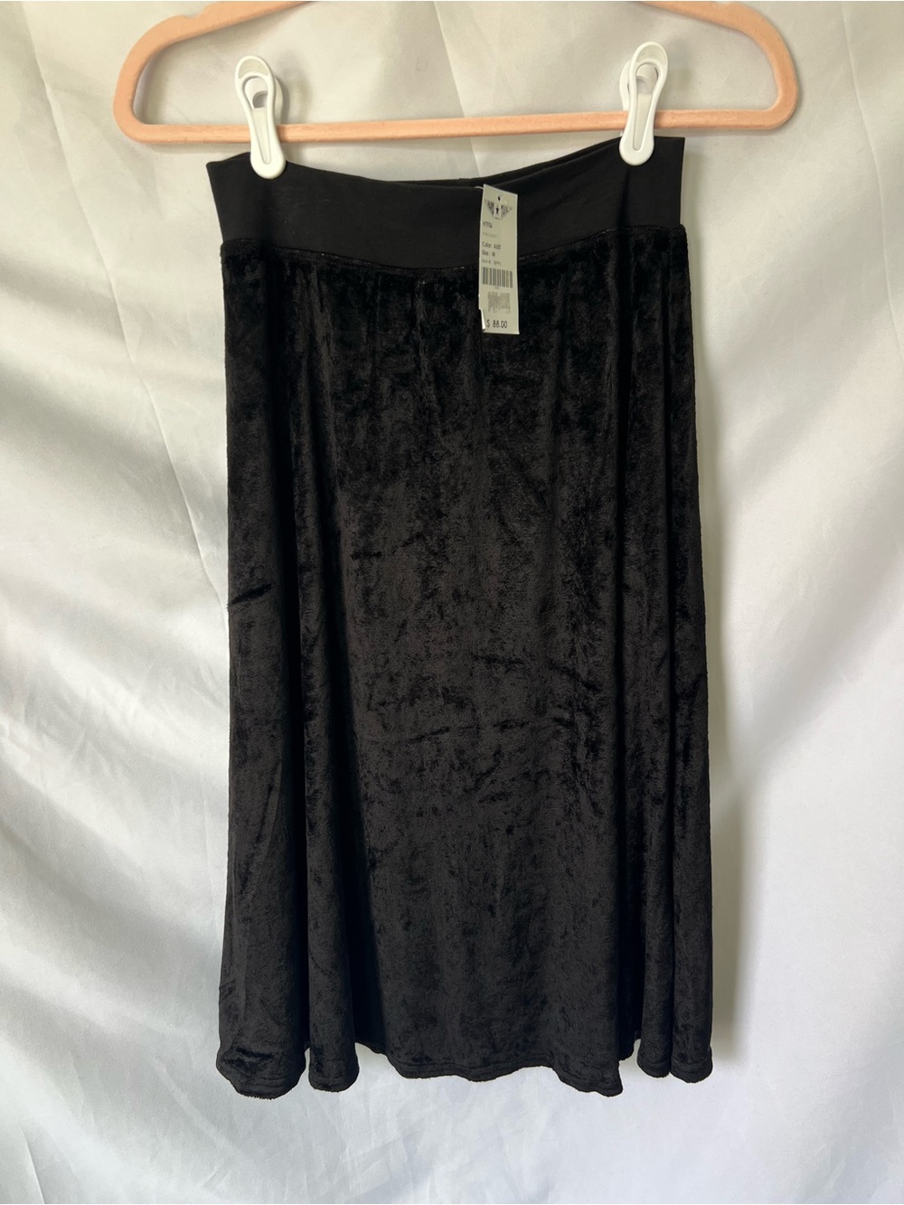NWT Women’s HARD TAIL A-Line Velour Black* Maxi Skirt